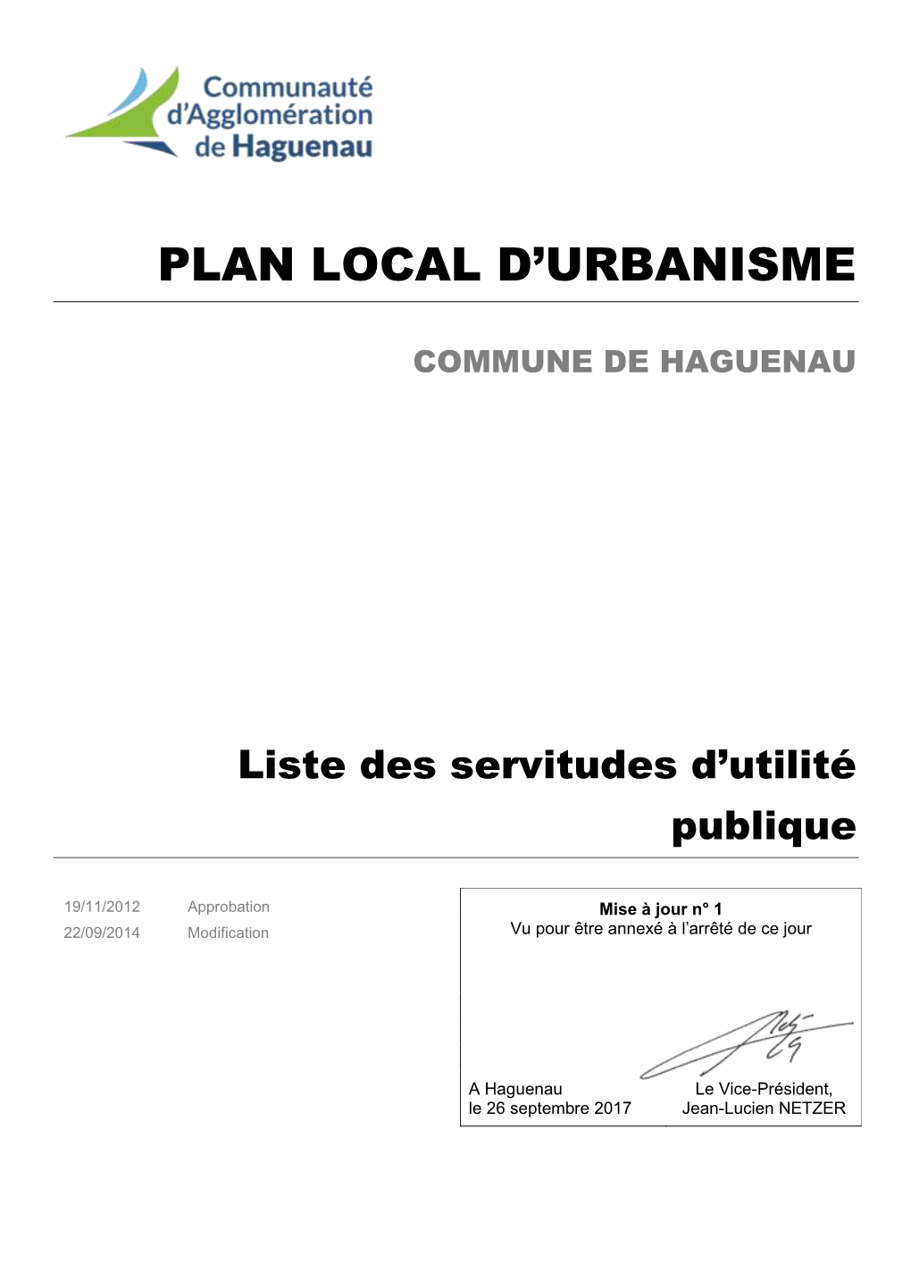 Liste Des Servitudes D’Utilité Publique