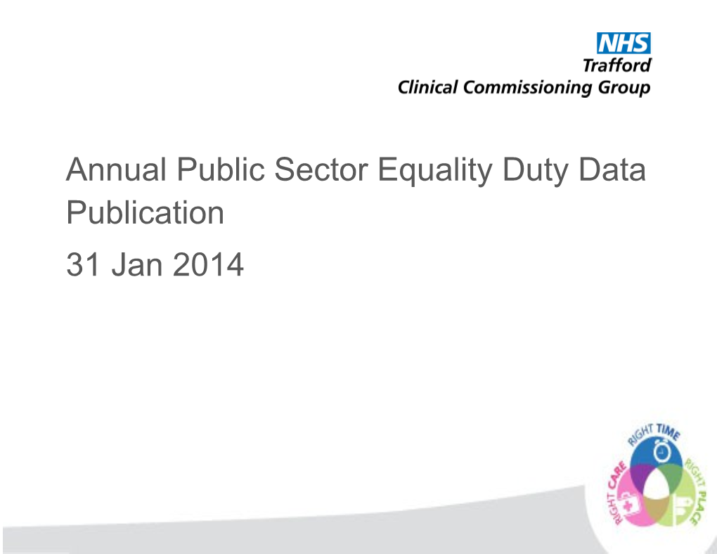 Annual Public Sector Equality Duty Data Publication