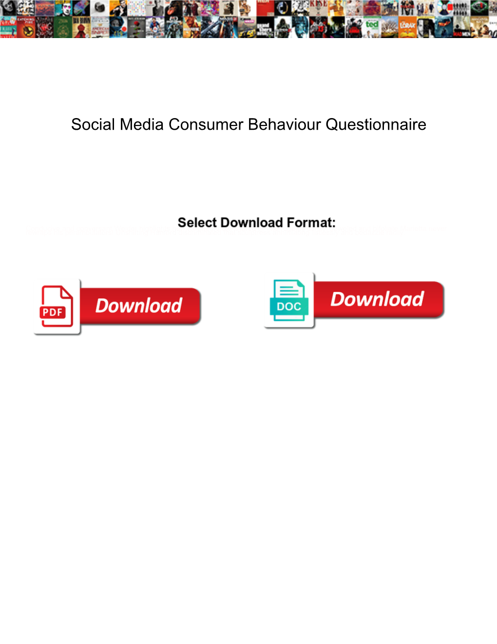 Social Media Consumer Behaviour Questionnaire