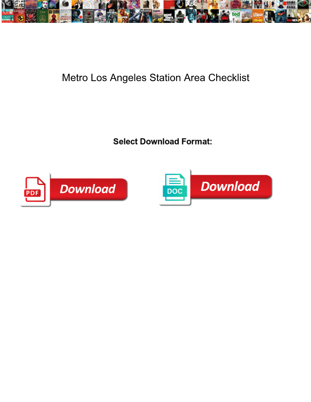 Metro Los Angeles Station Area Checklist