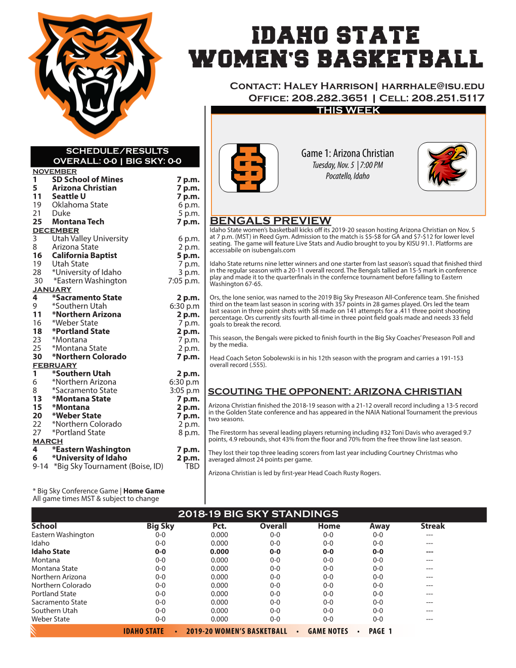 Idaho State Women's Basketball