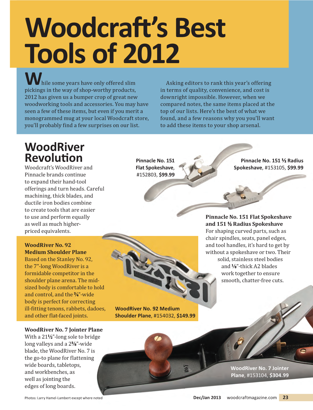 Woodcraft's Best Tools of 2012
