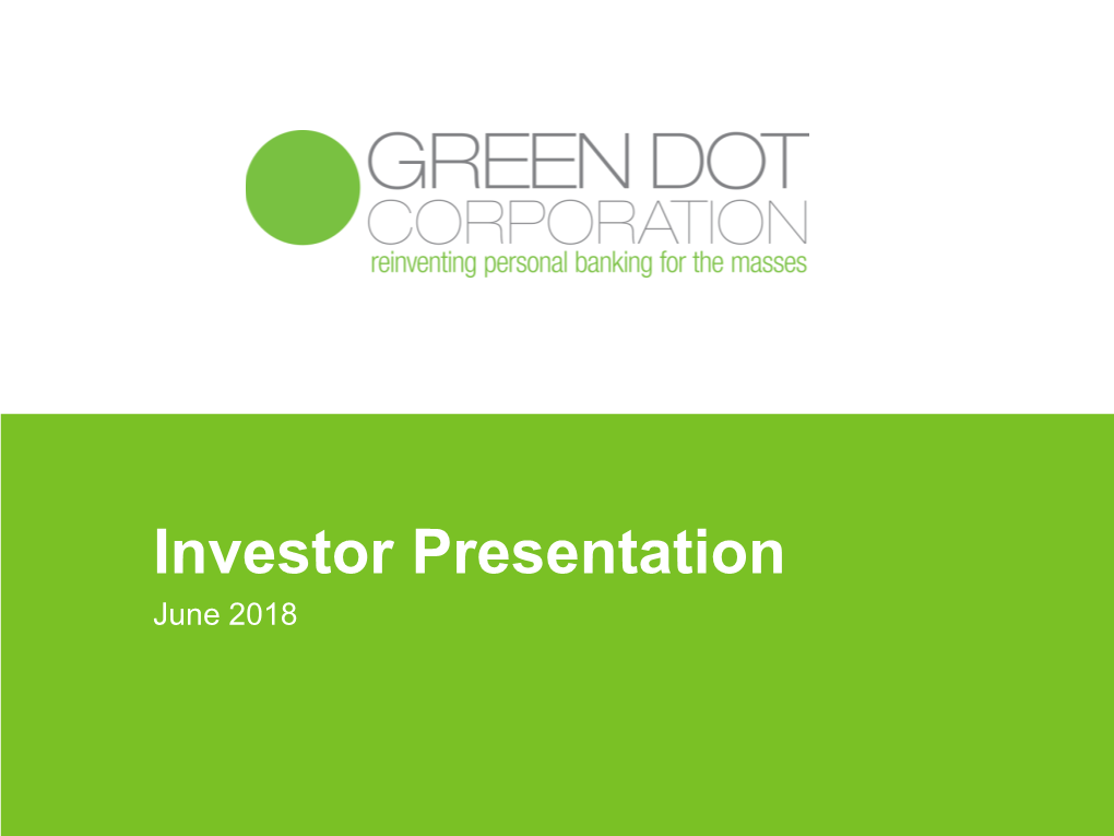 Investor Presentation June 2018 Disclosures
