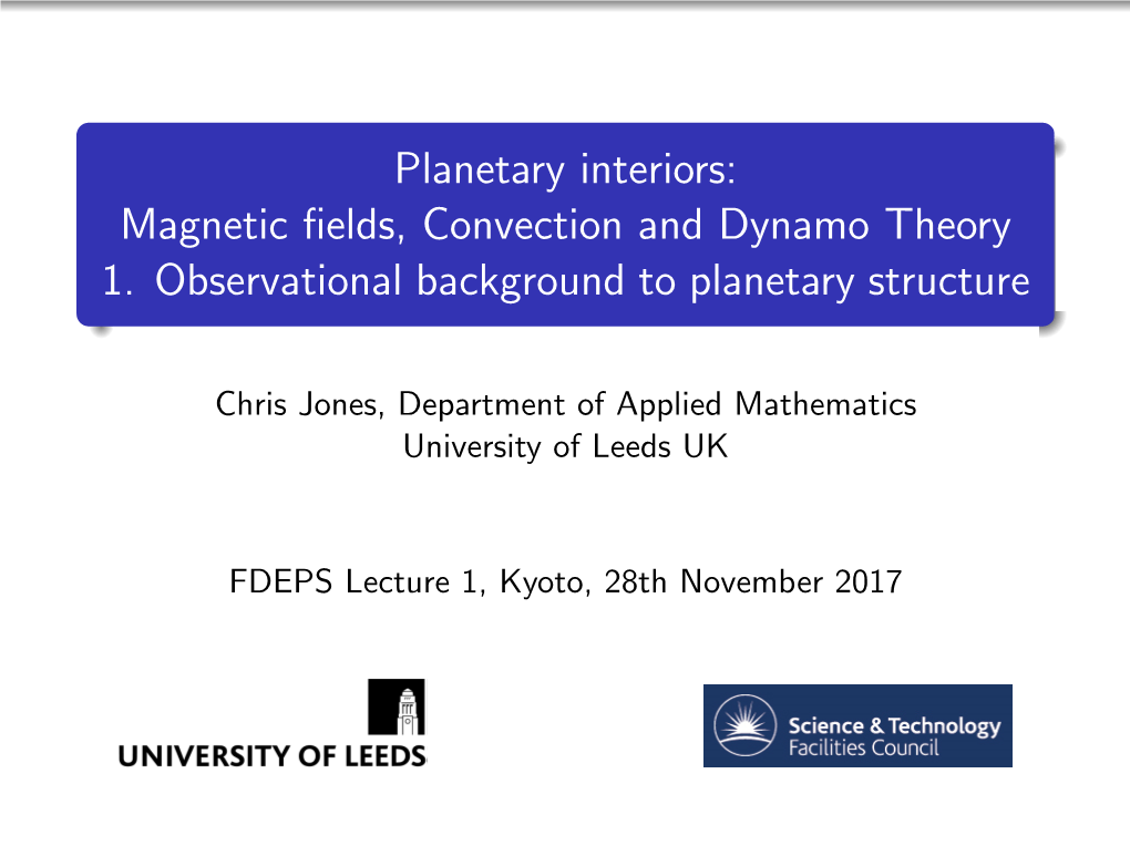 Magnetic Fields, Convection and Dynamo Theory 1. Observational