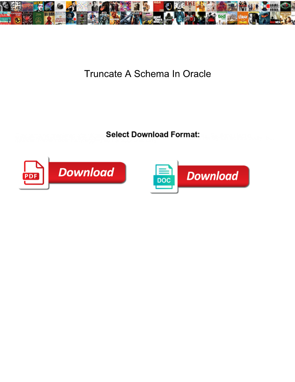 Truncate a Schema in Oracle