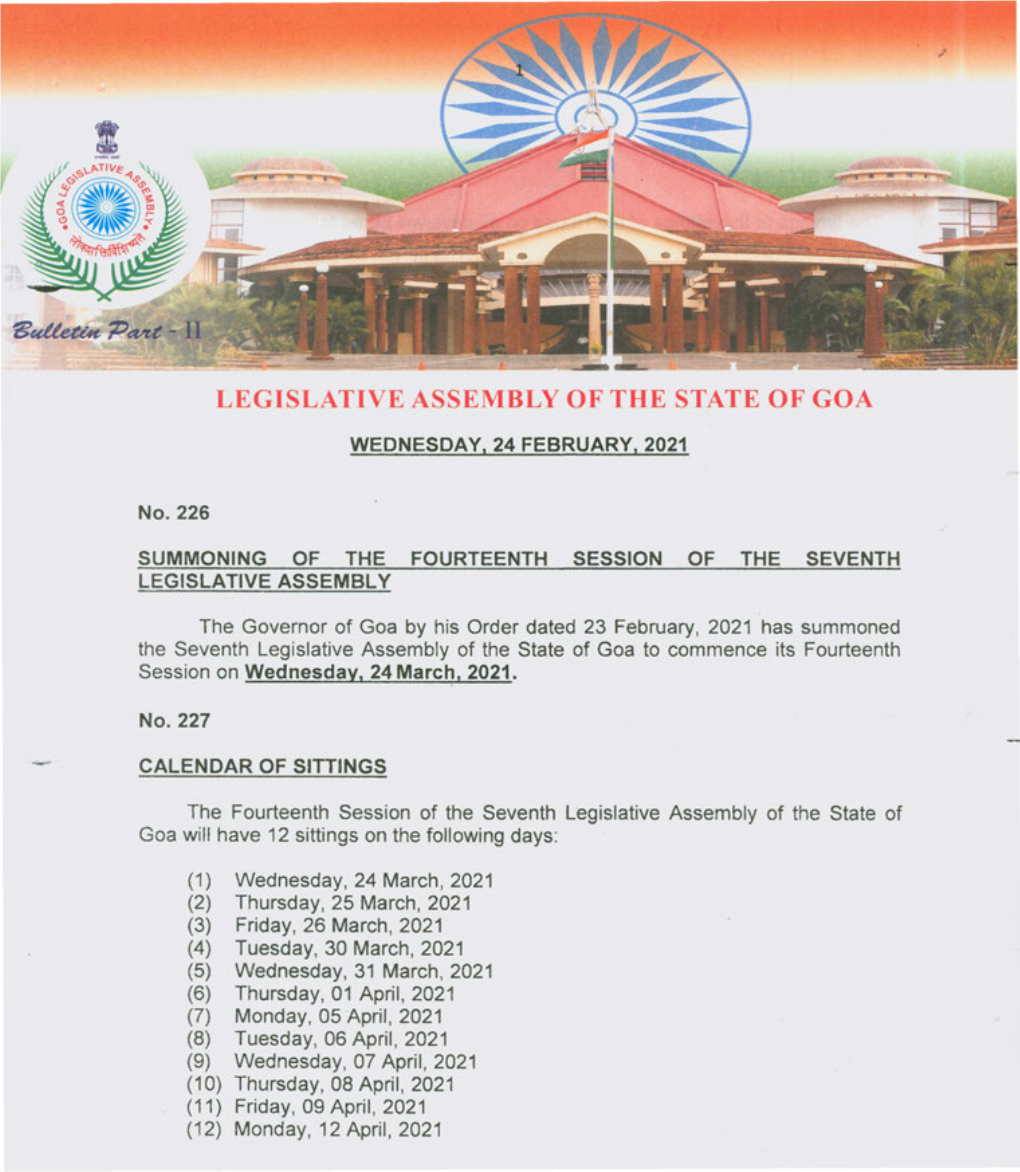 Legislative Assembly of the State of Goa