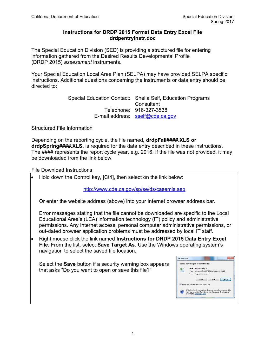 DRDP File Instructions - Data Collection & Reporting (CA Dept Of Education)