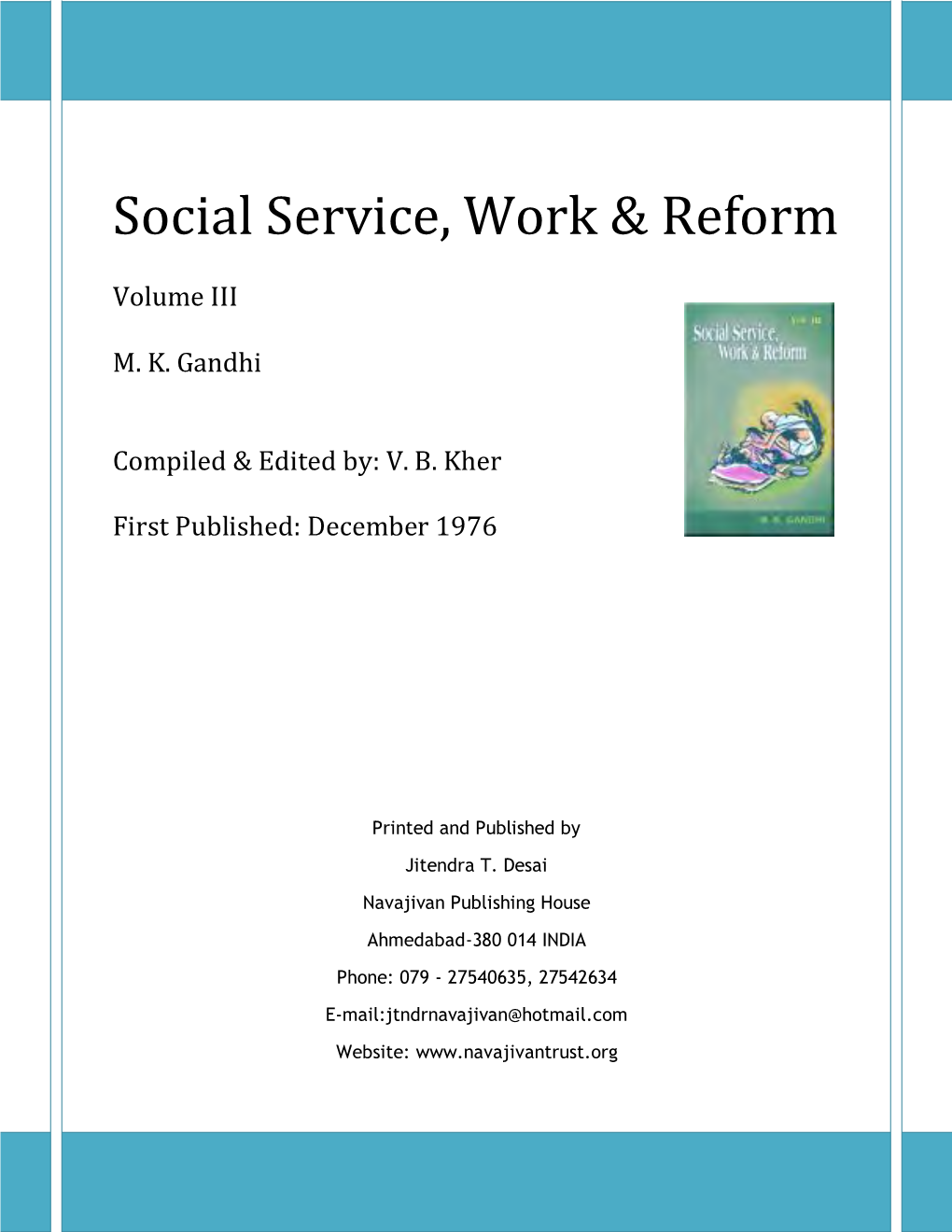 Social Service, Work & Reform