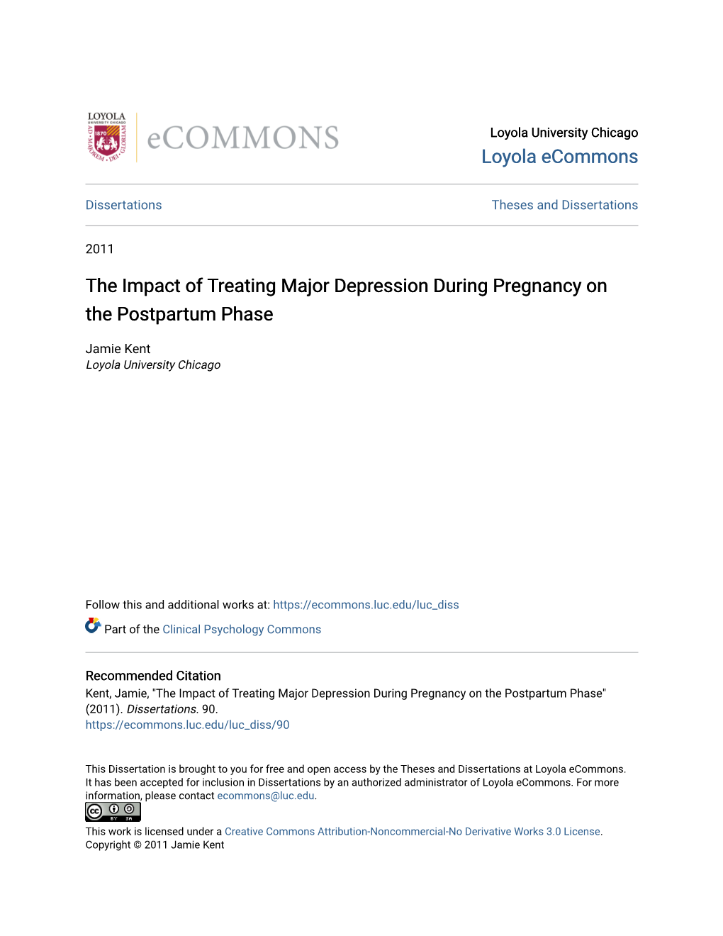 The Impact of Treating Major Depression During Pregnancy on the Postpartum Phase