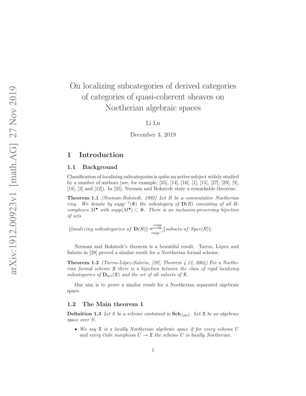 Arxiv:1912.00923V1 [Math.AG] 27 Nov 2019 Pc Over Space