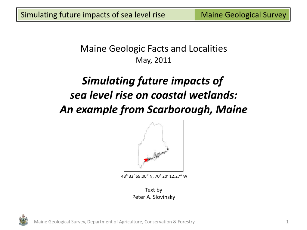 Simulating Future Impacts of Sea Level Rise on Coastal Wetlands: an Example from Scarborough, Maine