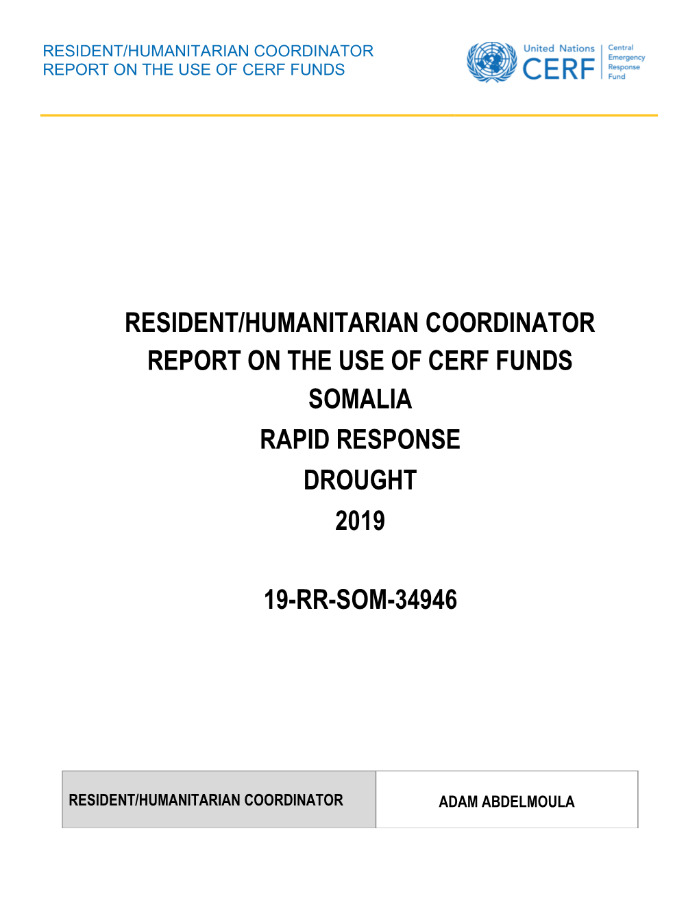 Somalia Rapid Response Drought 2019