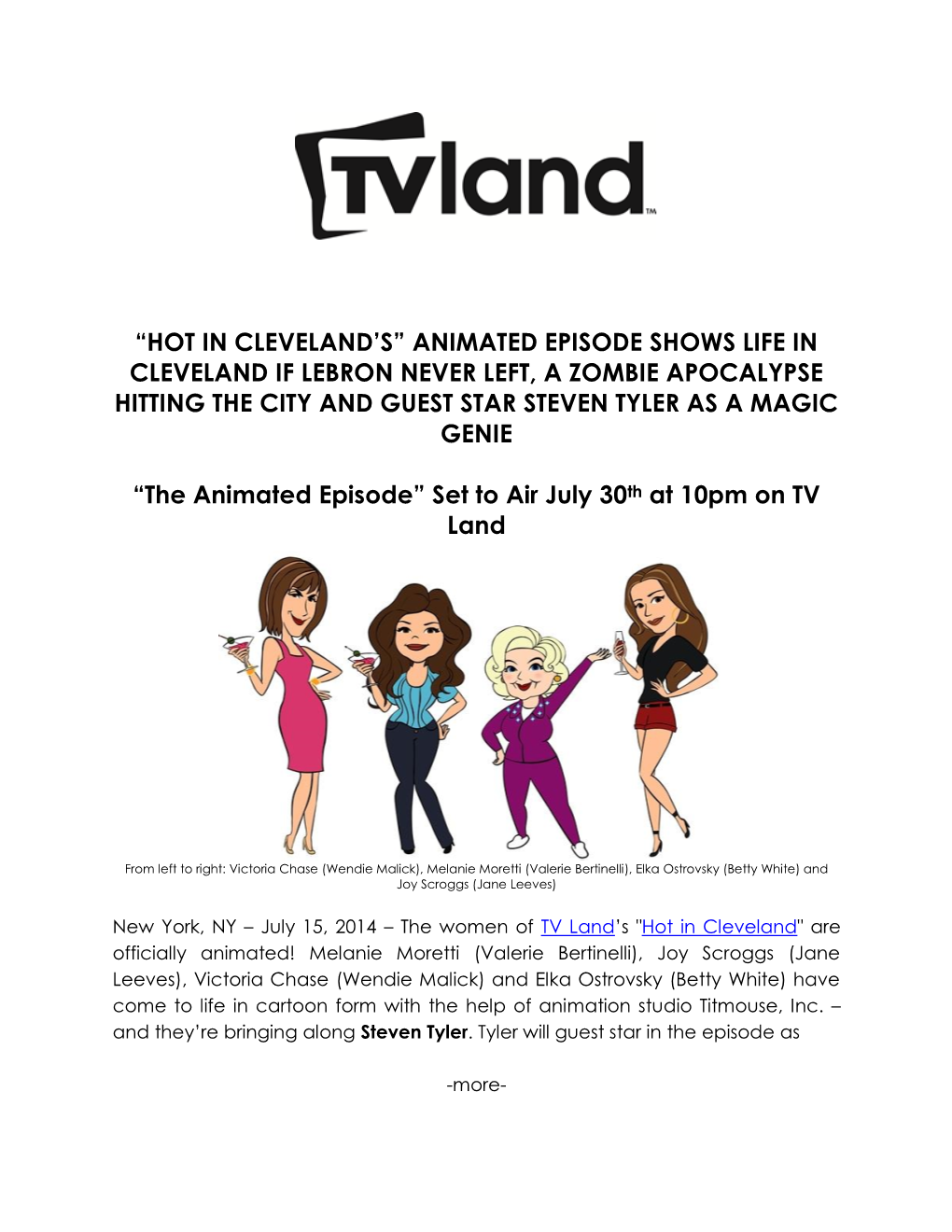 “Hot in Cleveland's” Animated Episode Shows Life In