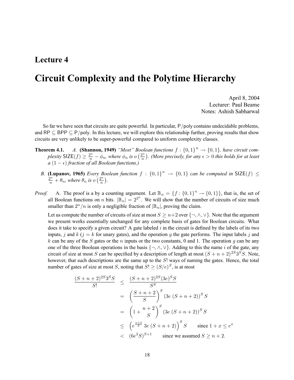 Circuit Complexity and the Polytime Hierarchy