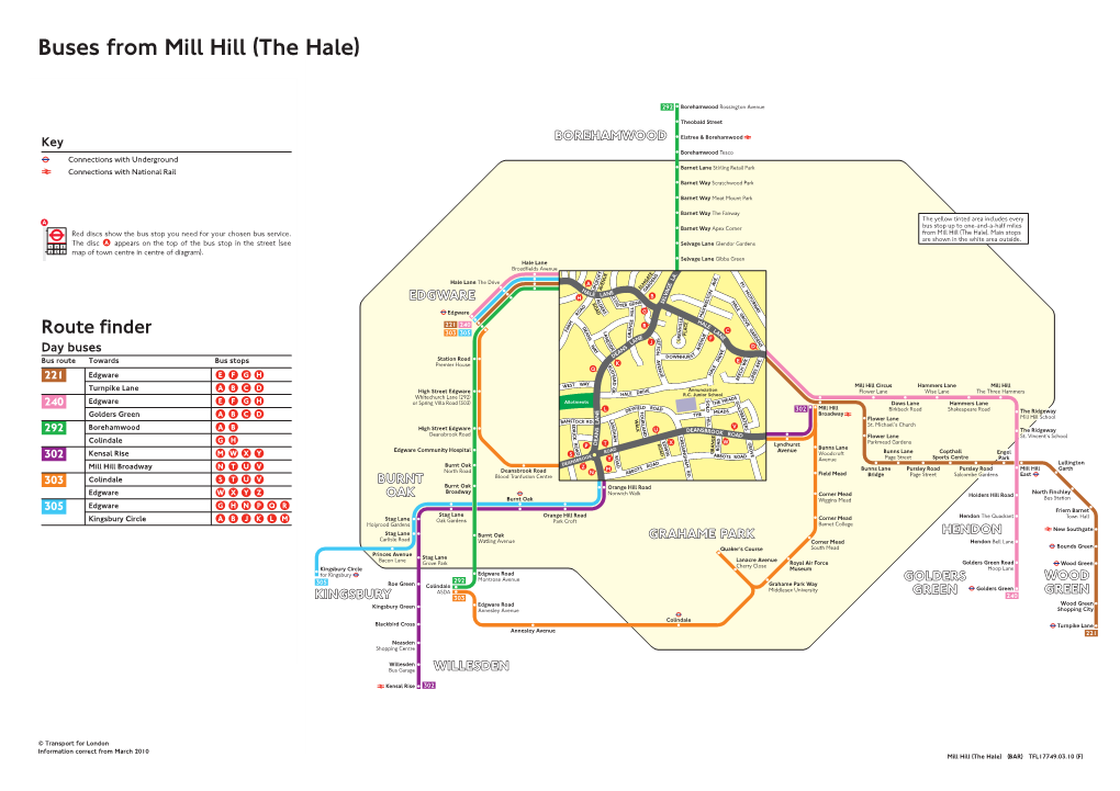 Buses from Mill Hill (The Hale)