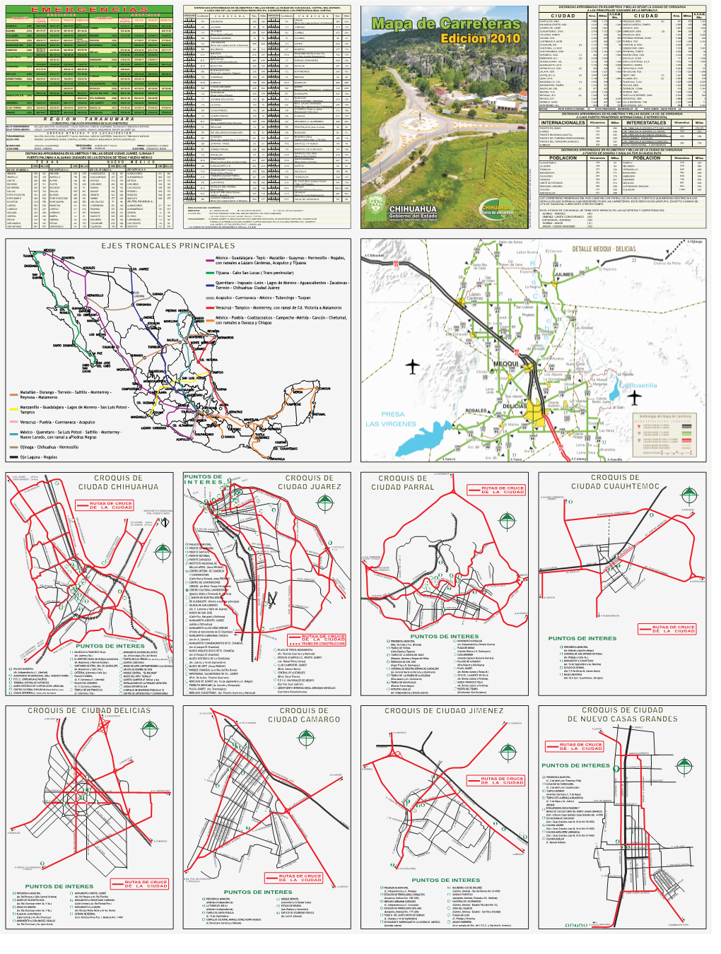 Mapa Carreteras 2010 Reverso