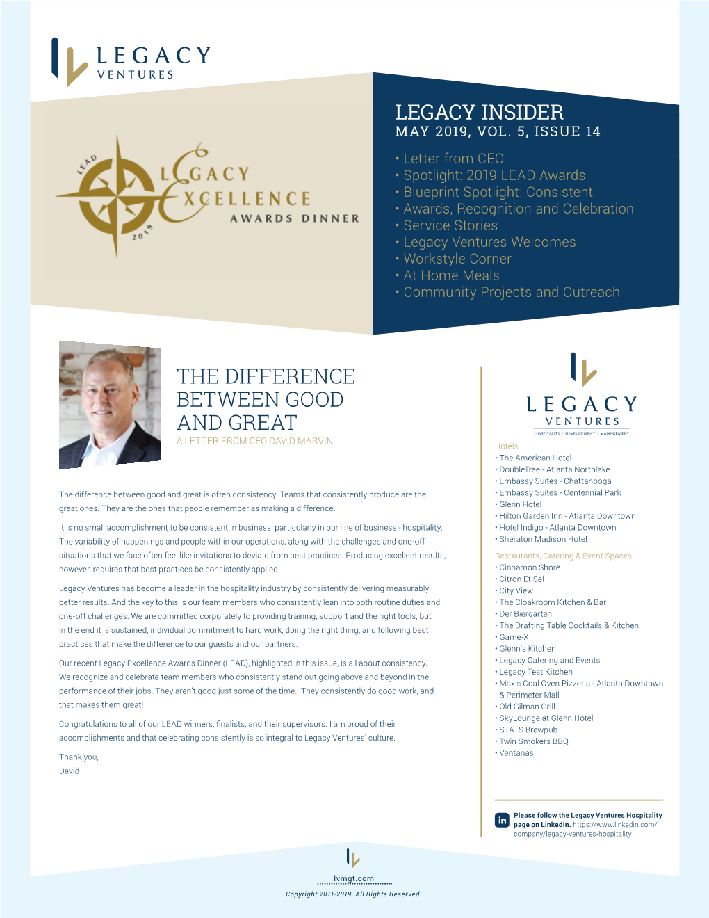 Legacy Insider the DIFFERENCE BETWEEN GOOD and GREAT