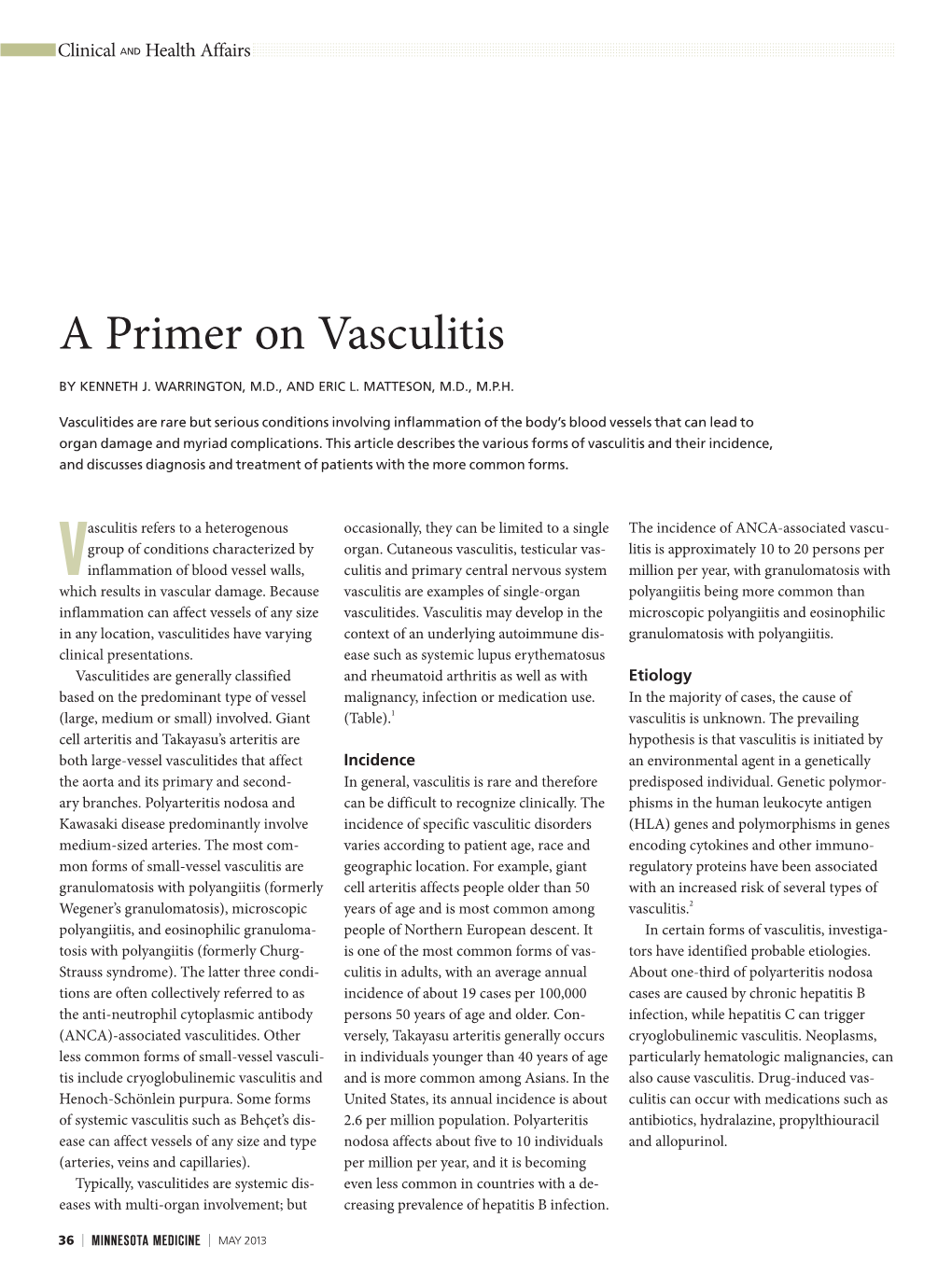 A Primer on Vasculitis