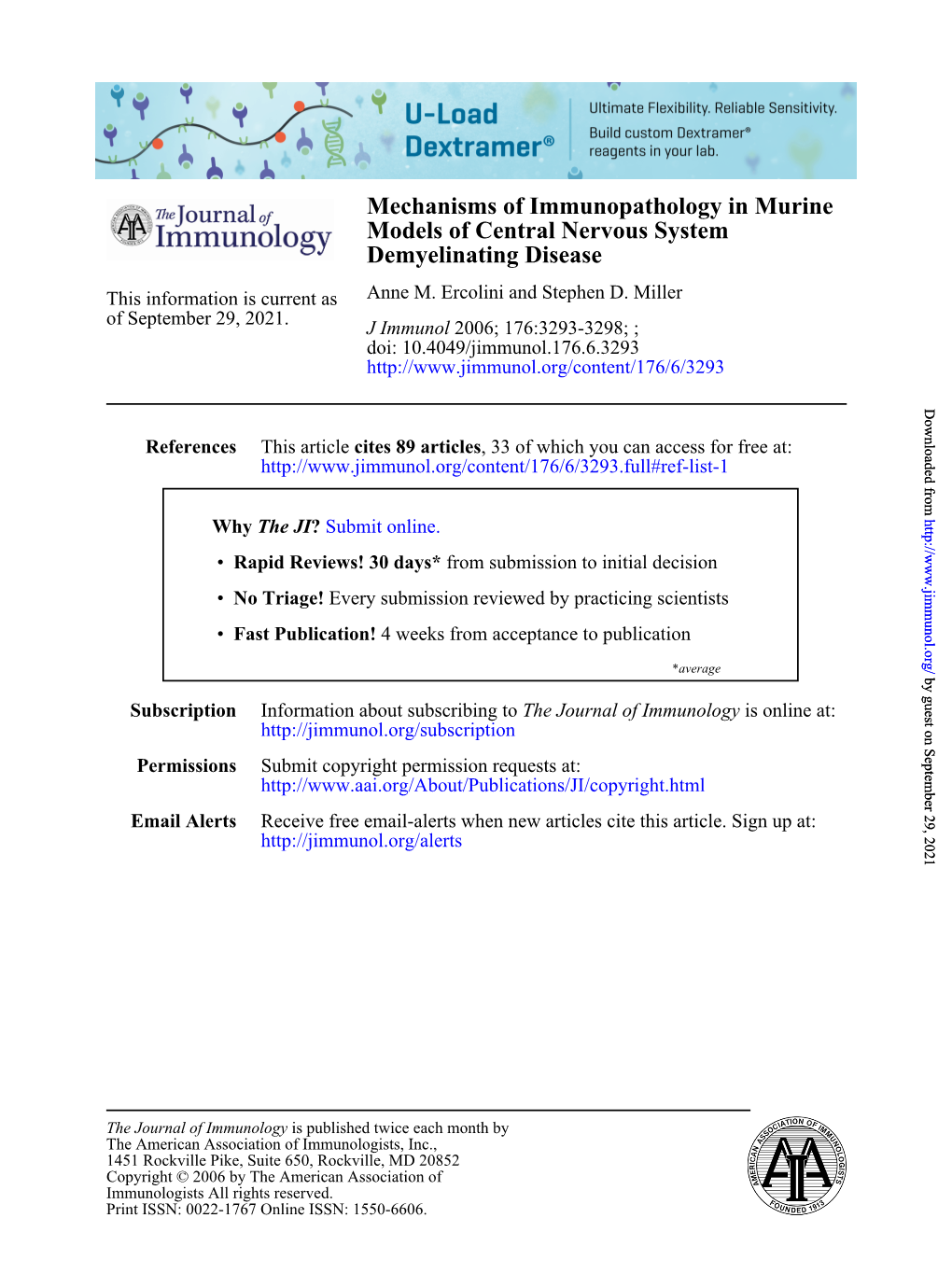 Demyelinating Disease Models of Central Nervous System