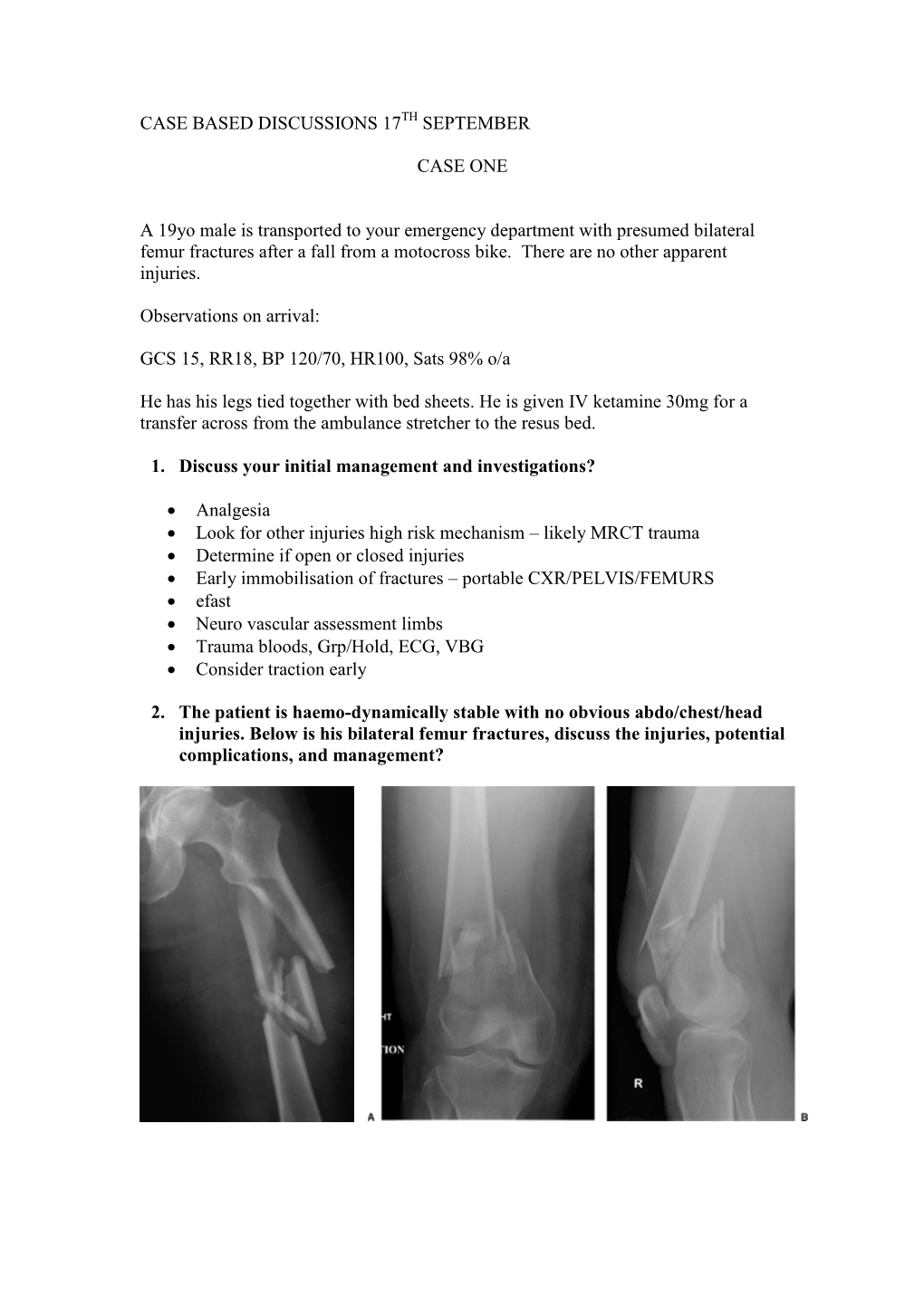 CASE BASED DISCUSSIONS 17 SEPTEMBER CASE ONE a 19Yo