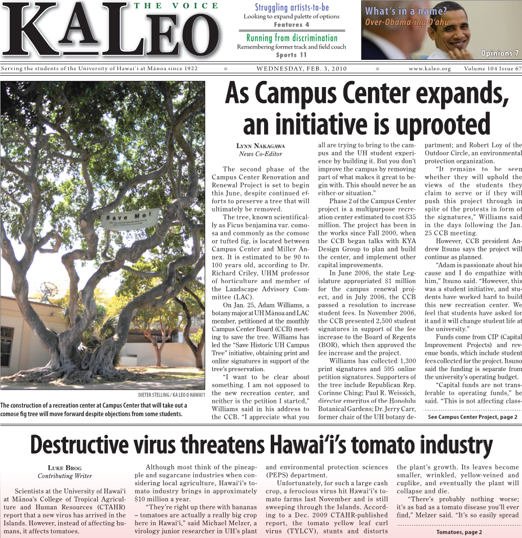 As Campus Center Expands, an Initiative Is Uprooted