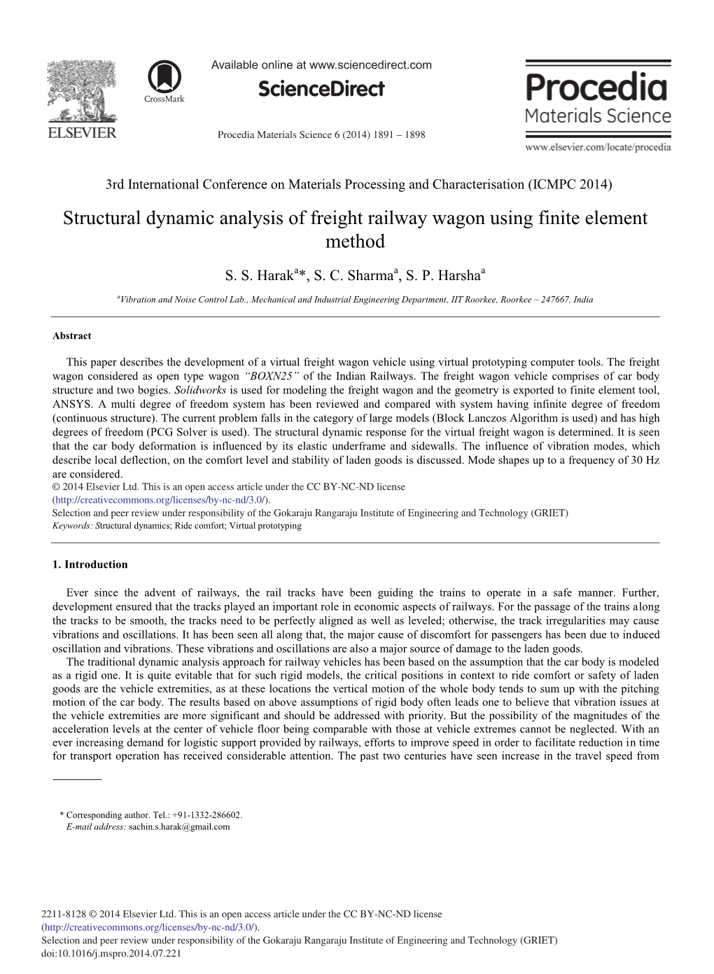 Structural Dynamic Analysis of Freight Railway Wagon Using Finite Element Method