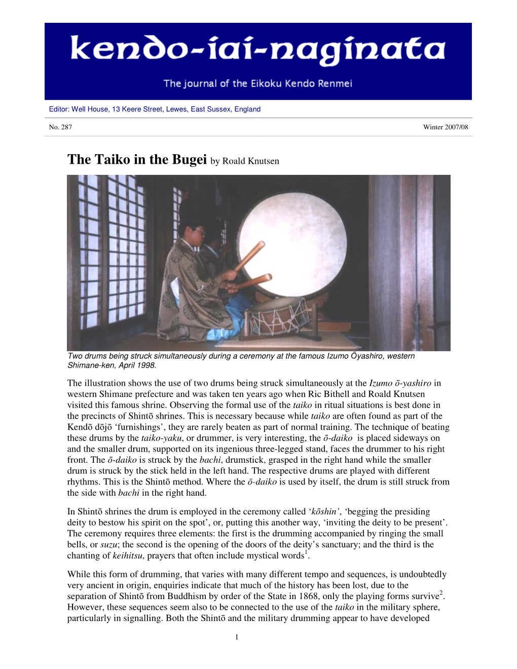 The Taiko in the Bugei by Roald Knutsen