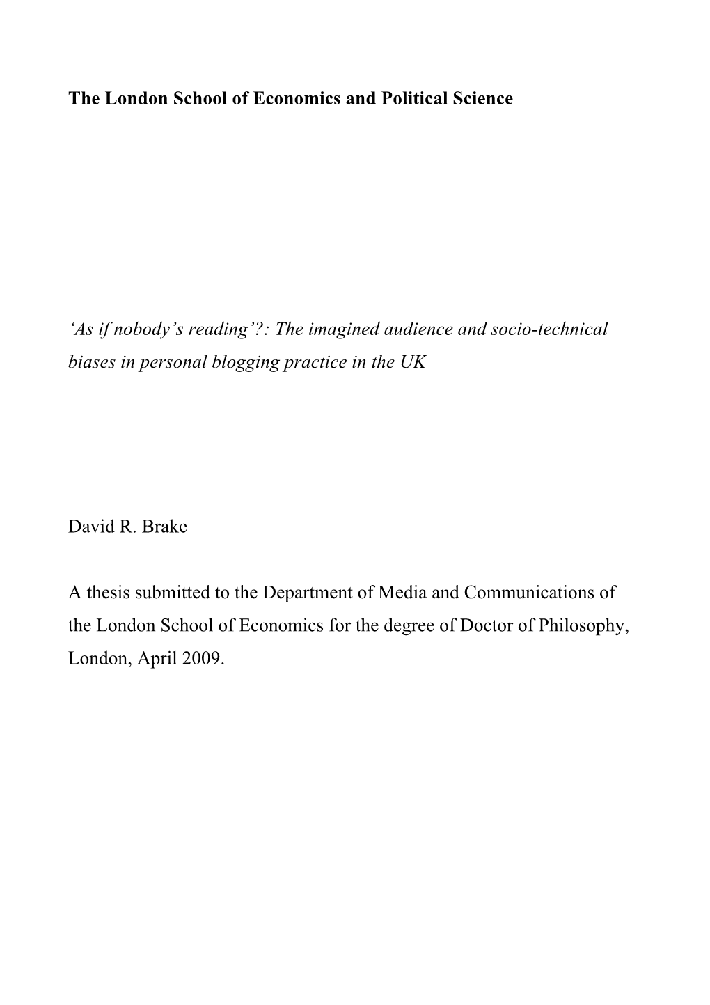 David Brake Thesis for Sharing