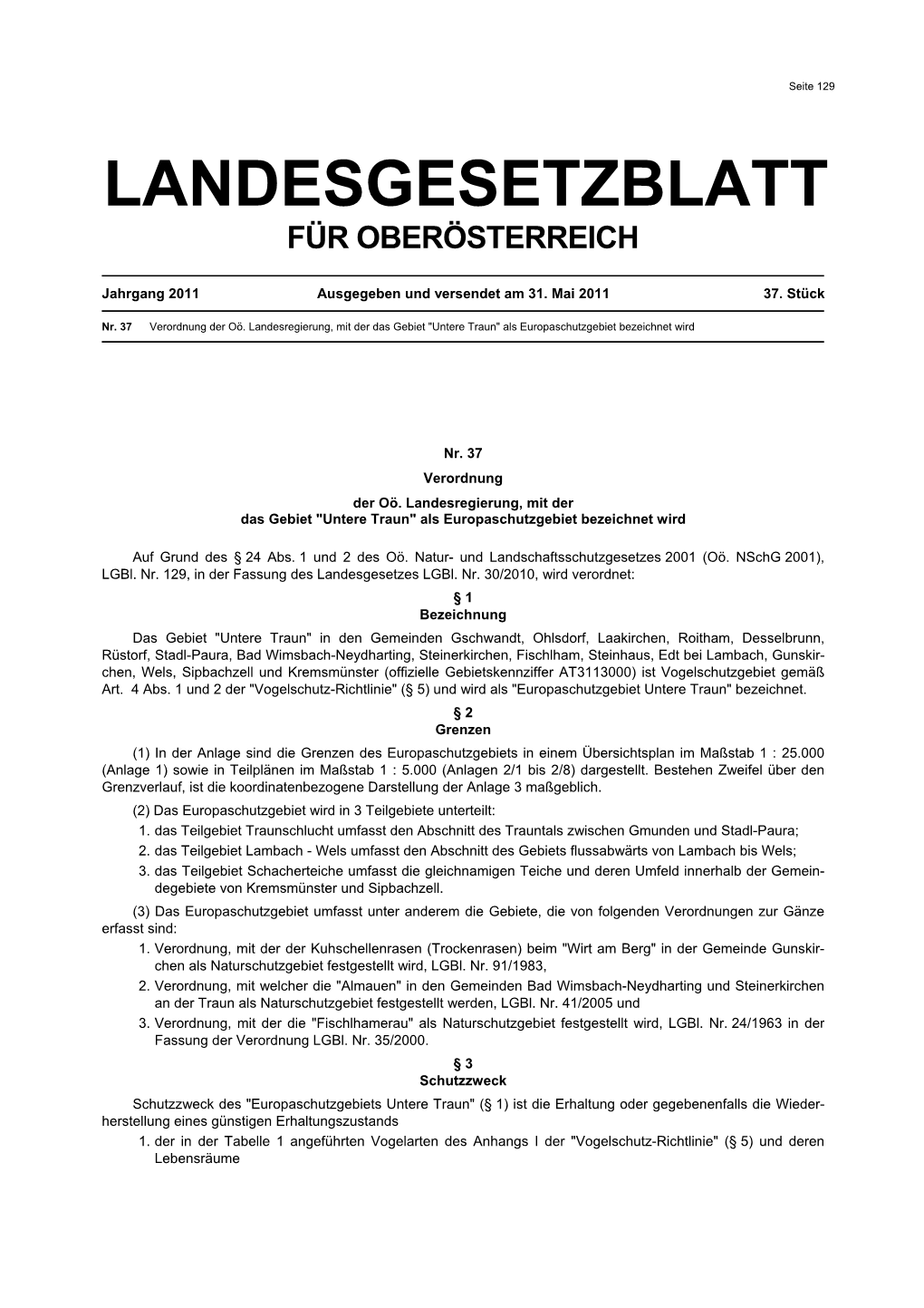 Landesgesetzblatt Für Oberösterreich