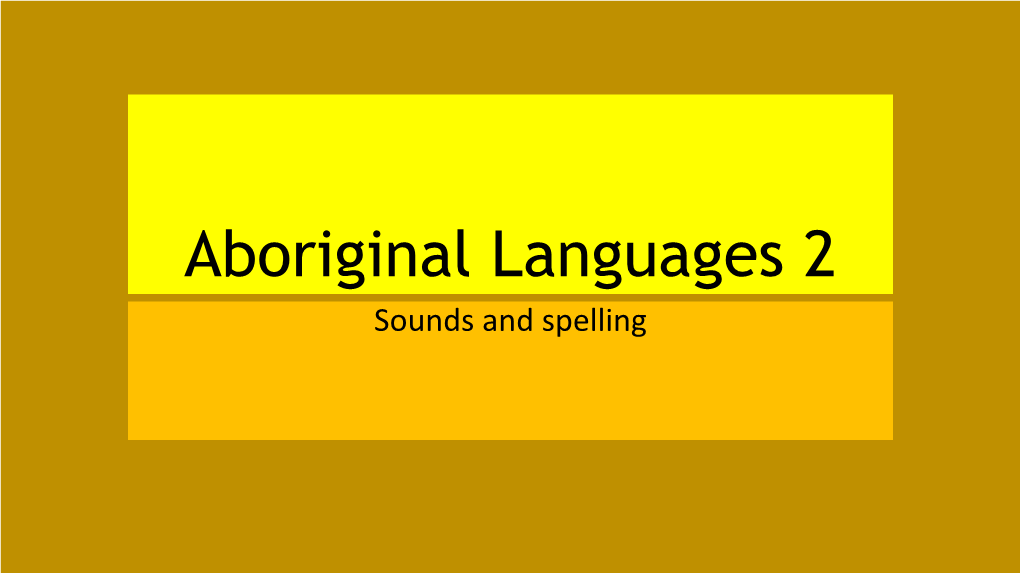 Aboriginal Languages 2
