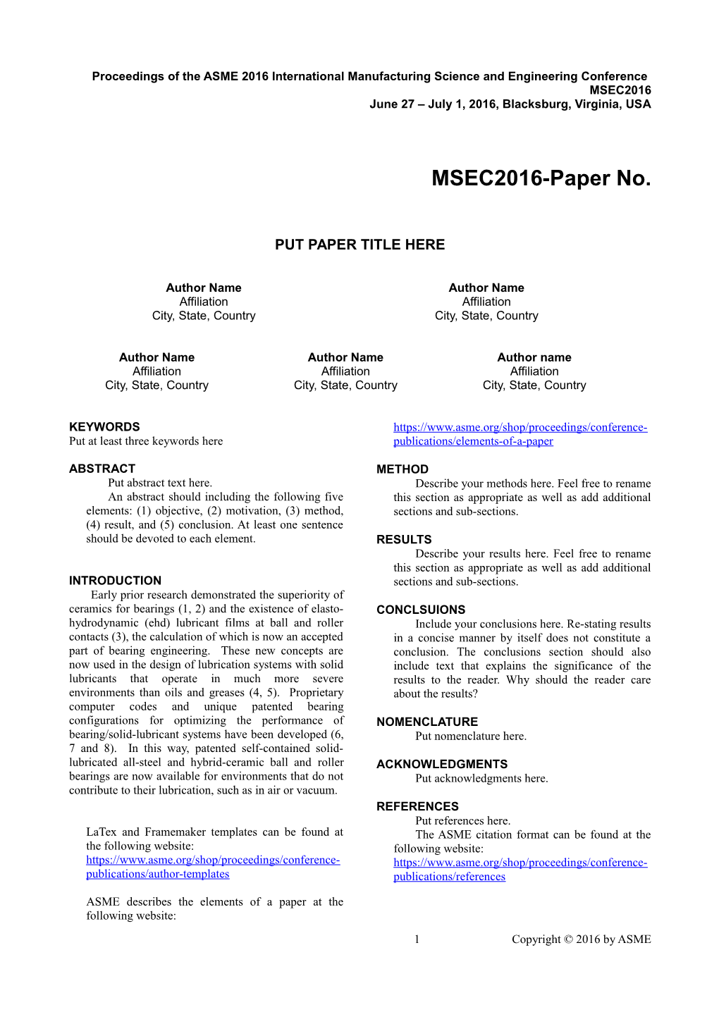 MSEC 2016 Paper Template