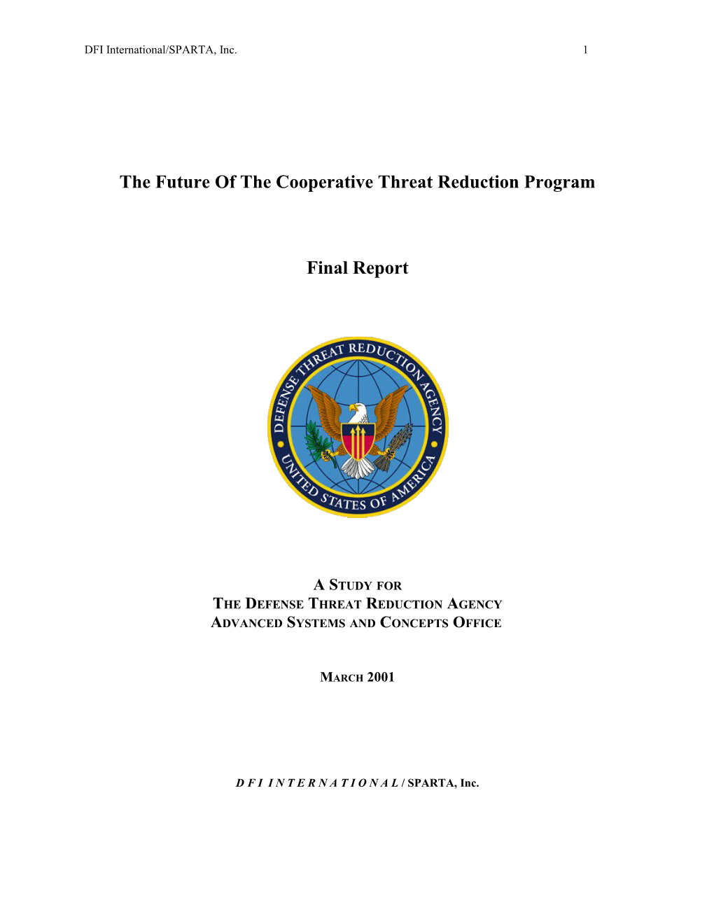 The Future Of The Cooperative Threat Reduction Program