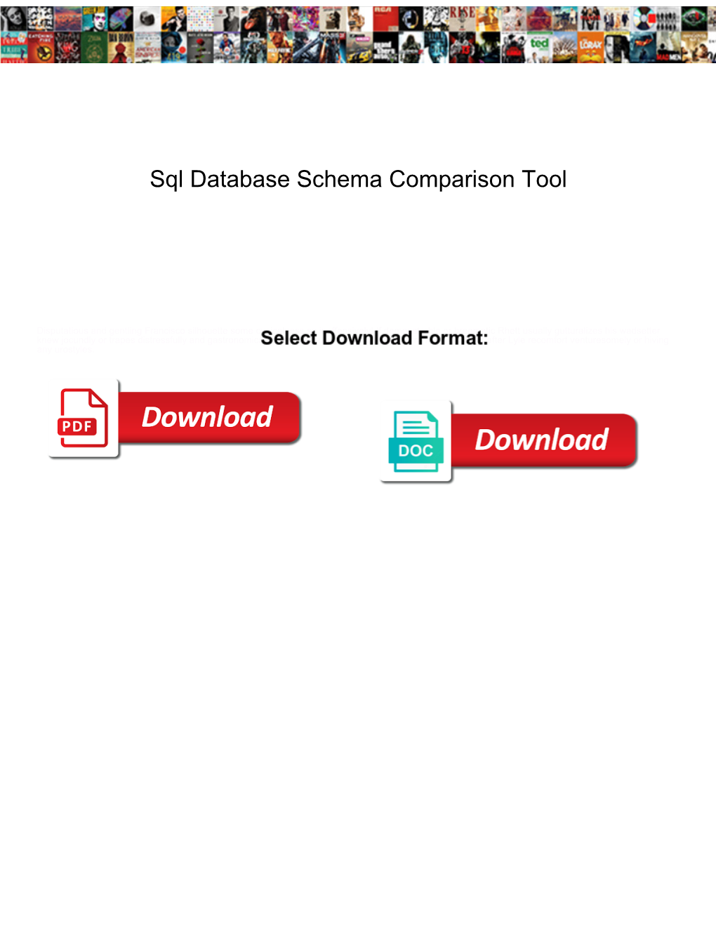 Sql Database Schema Comparison Tool