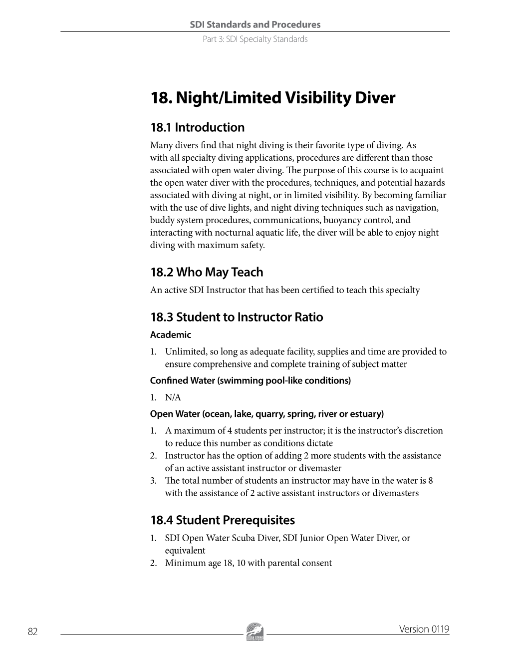 18. Night/Limited Visibility Diver