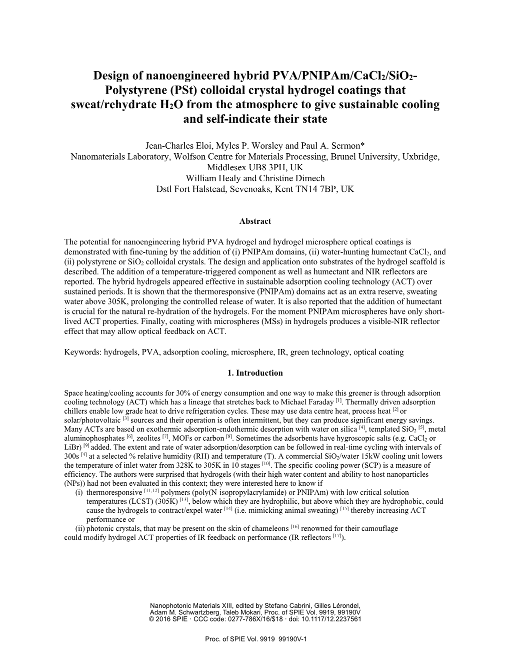 Colloidal Crystal Hydrogel Coatings That Sweat/Rehydrate H2O from the Atmosphere to Give Sustainable Cooling and Self-Indicate Their State