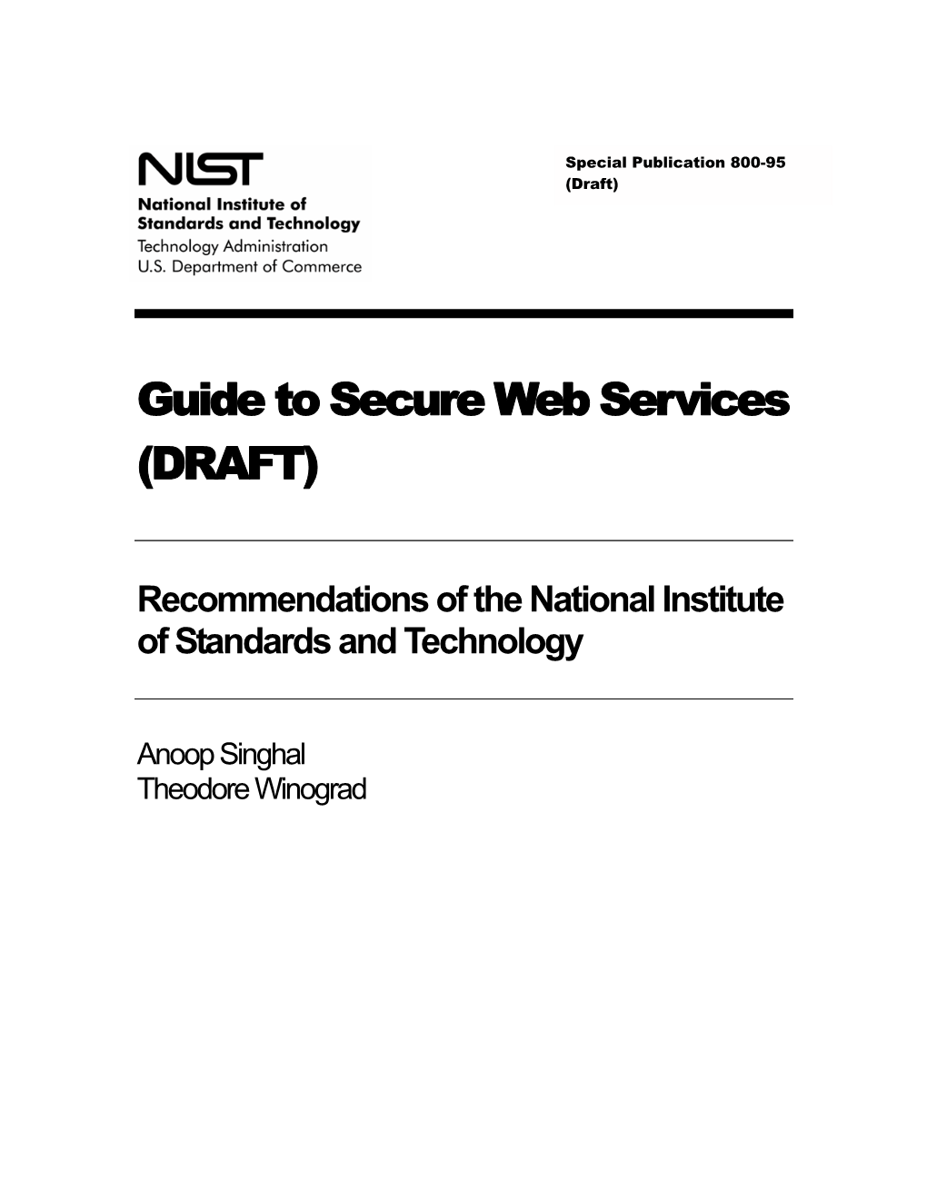 NIST 800-95 Guide to Web Services Security