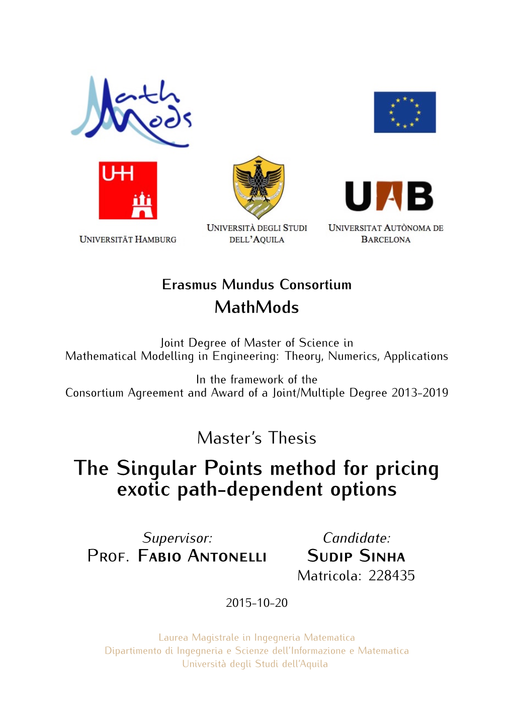 The Singular Points Method for Pricing Exotic Path-Dependent Options