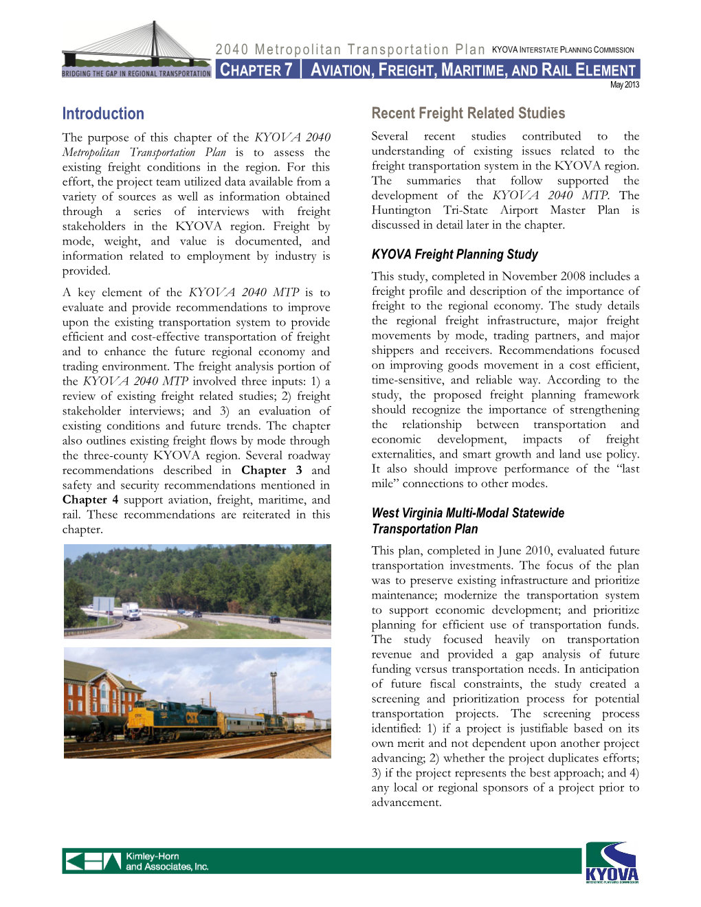 2040 MTP Chapter 7 Aviation, Freight, Maritime and Rail Element