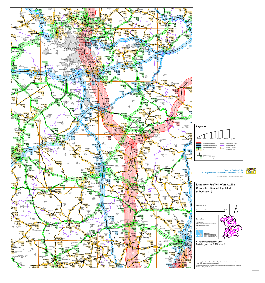 Verkehrsmengenkarte 2010 Pfaffenhofen A. D