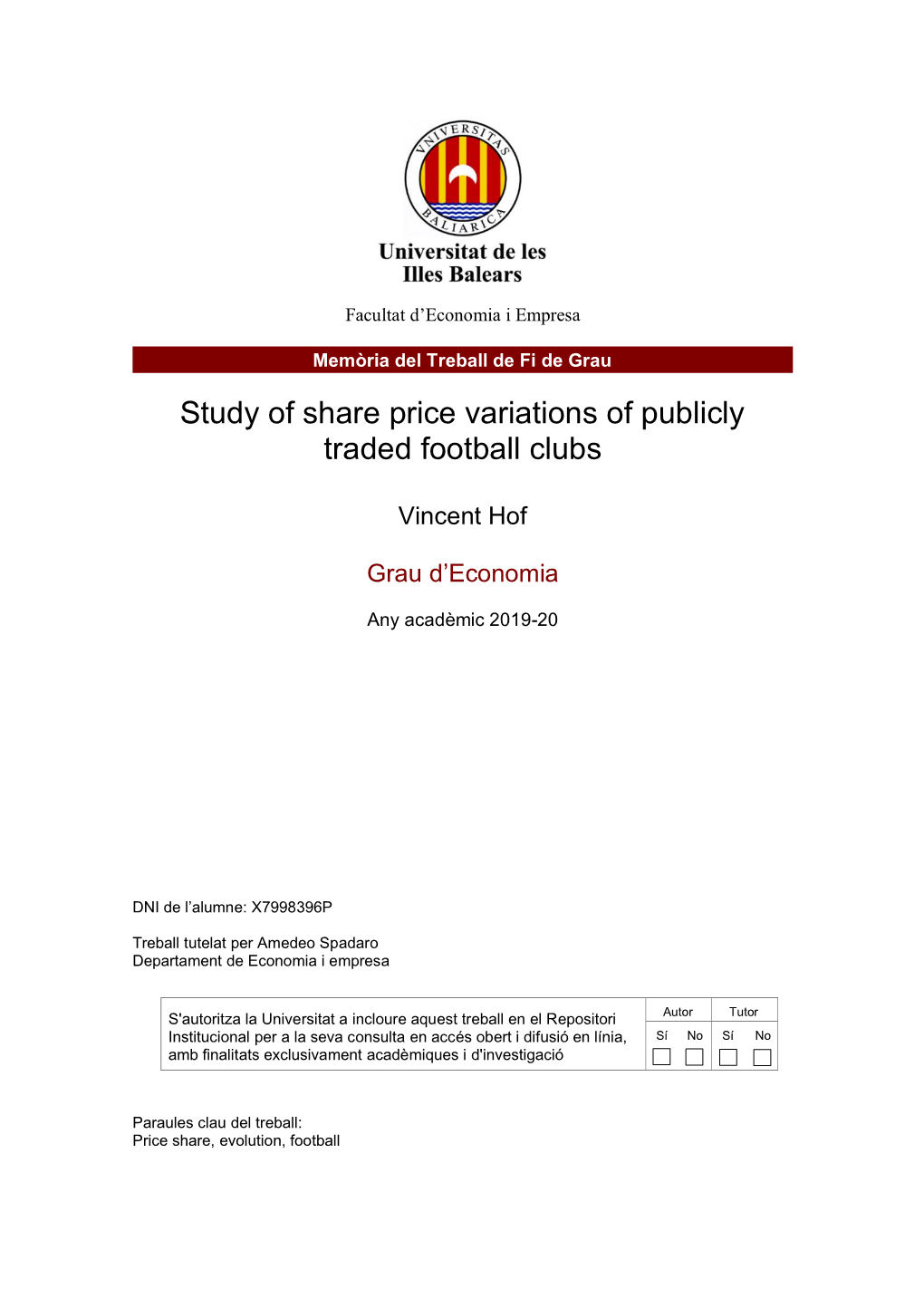 Study of Share Price Variations of Publicly Traded Football Clubs