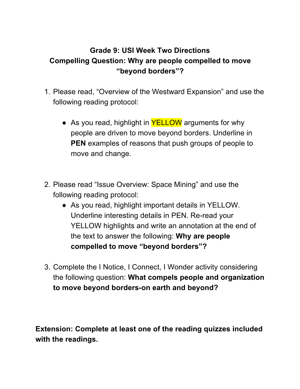 Michelangelo” and Use the Following Reading Protocol