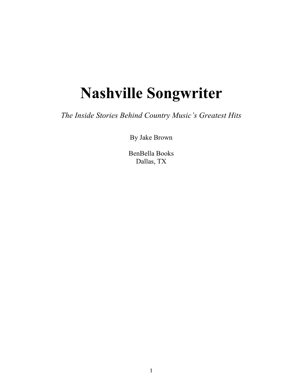 Nashville Songwriter