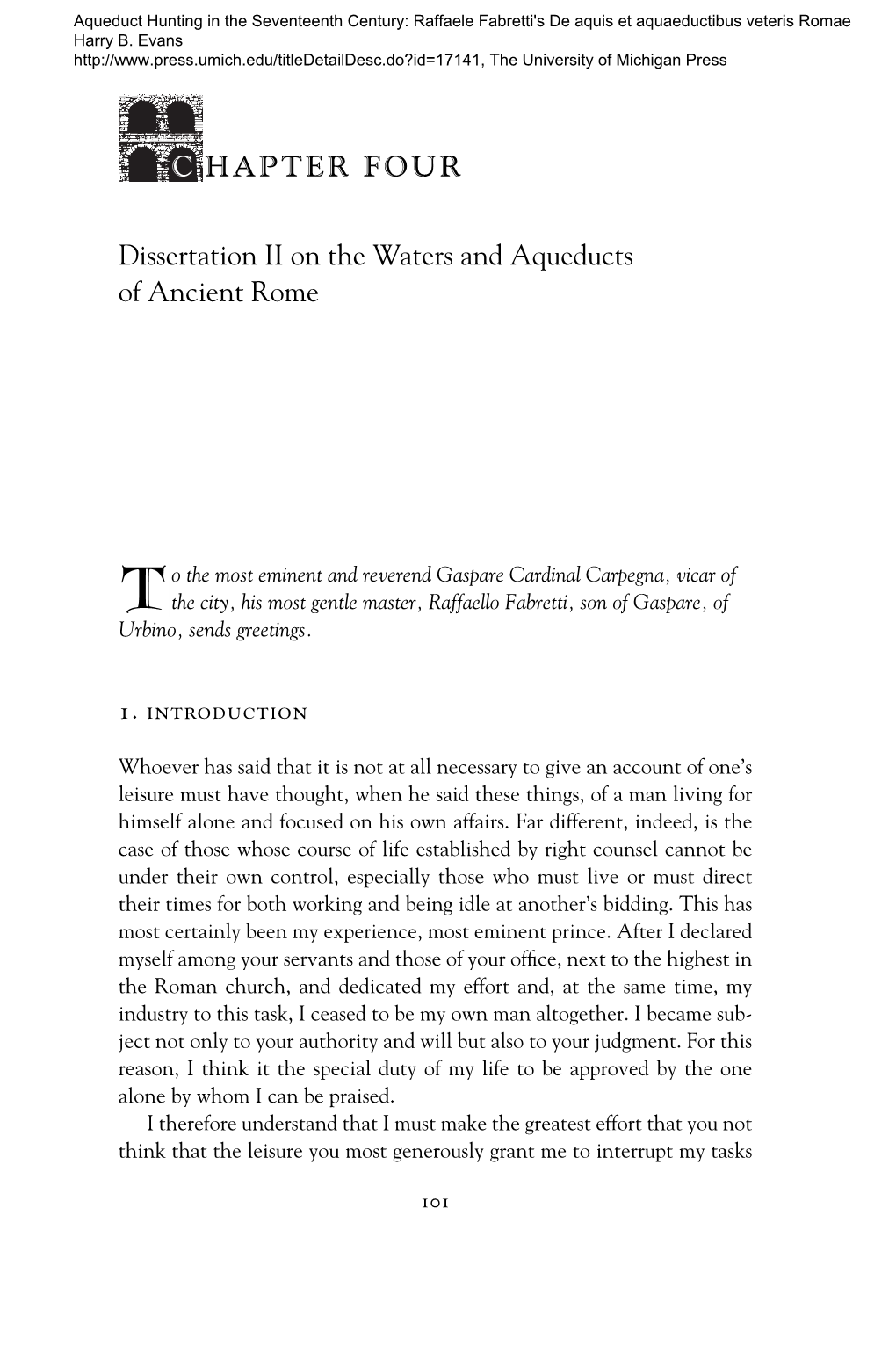 C HAPTER FOUR Dissertation II on the Waters and Aqueducts Of