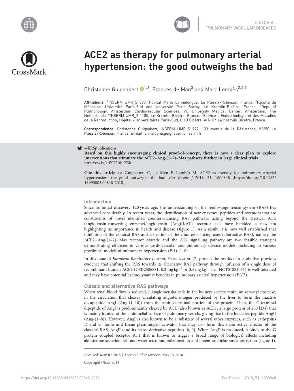 ACE2 As Therapy for Pulmonary Arterial Hypertension: the Good Outweighs the Bad