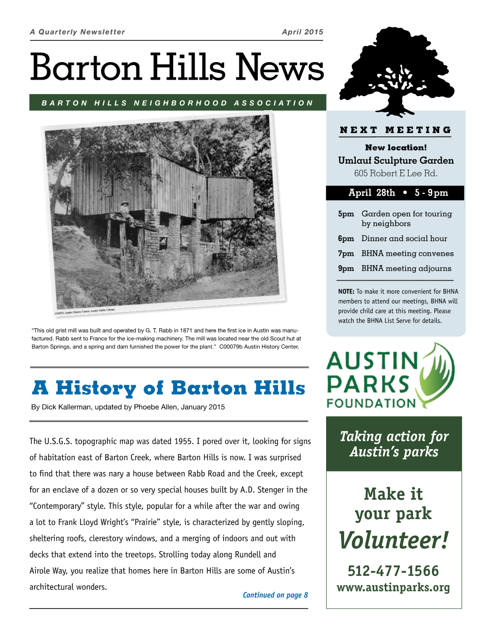 Barton Hills News