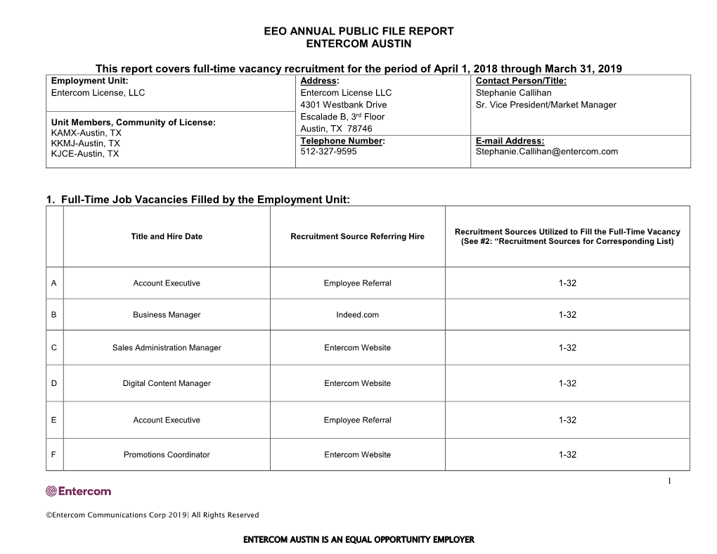 Eeo Public File Report