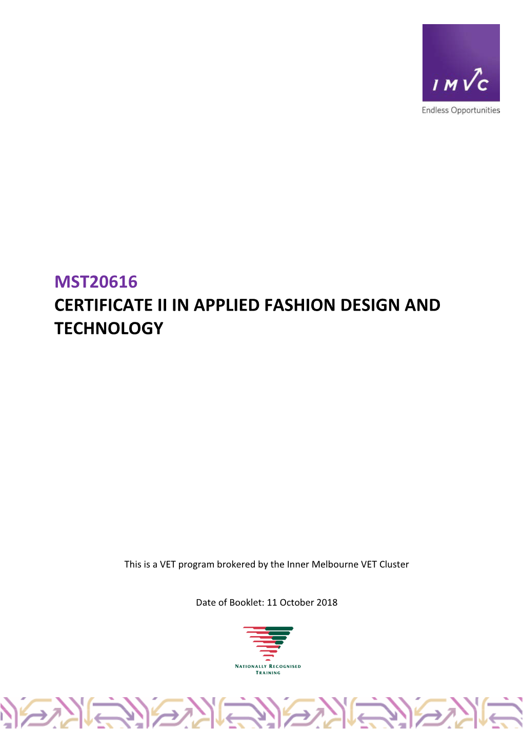 Mst20616 Certificate Ii in Applied Fashion Design and Technology