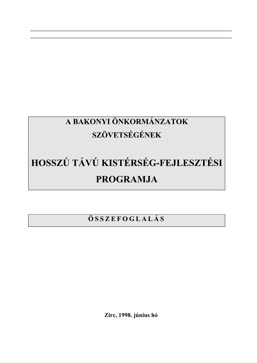 Középtávú Fejlesztési Program