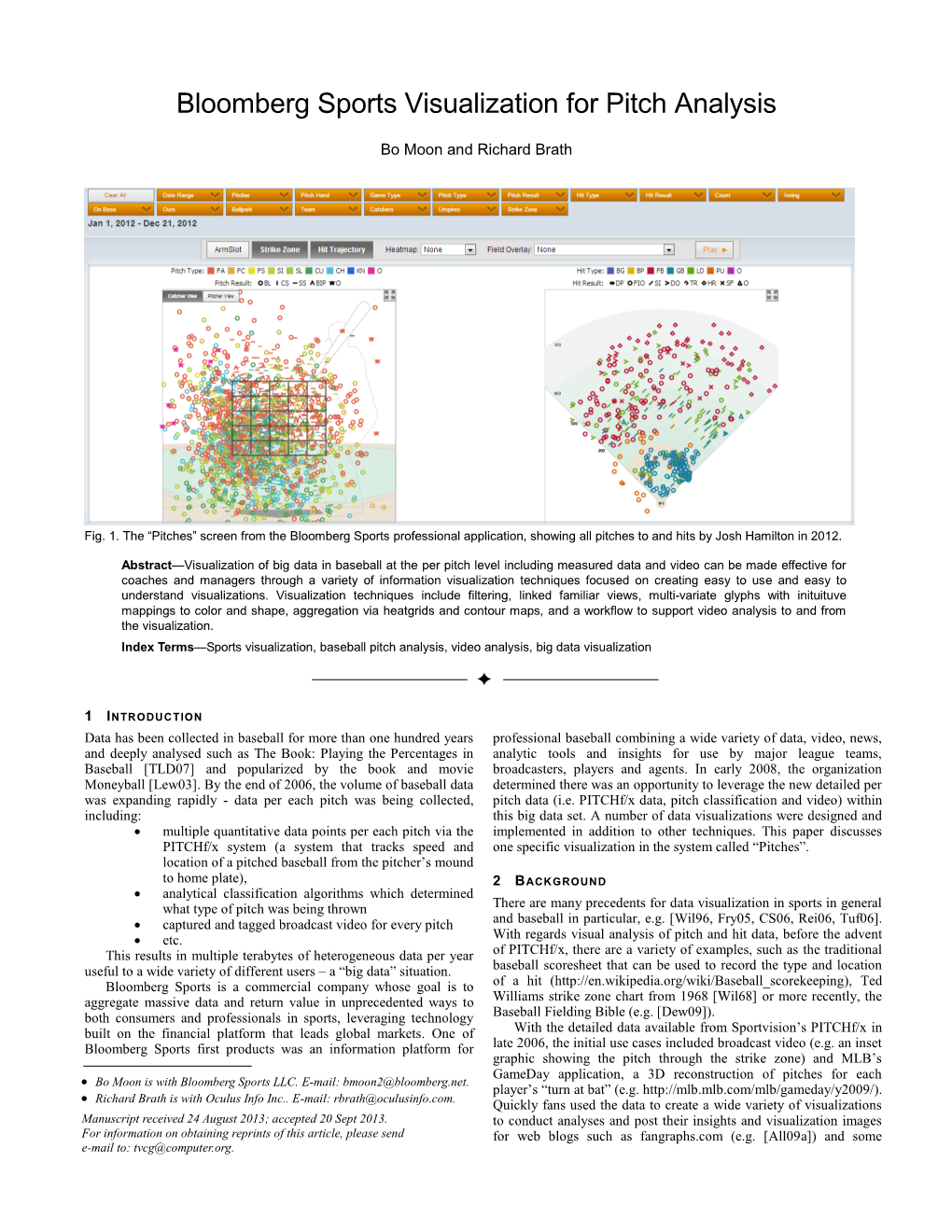 Bloomberg Sports Visualization for Pitch Analysis