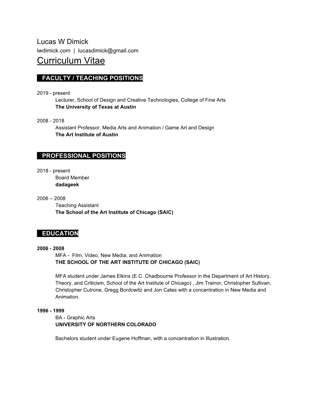 Curriculum Vitae